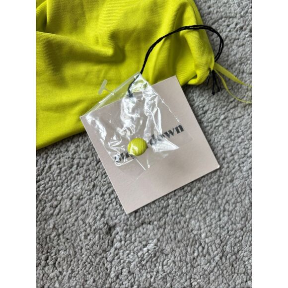 NWT Superdown Emani wrap crop top in chartreuse, Med $70 F11 - Picture 6 of 7